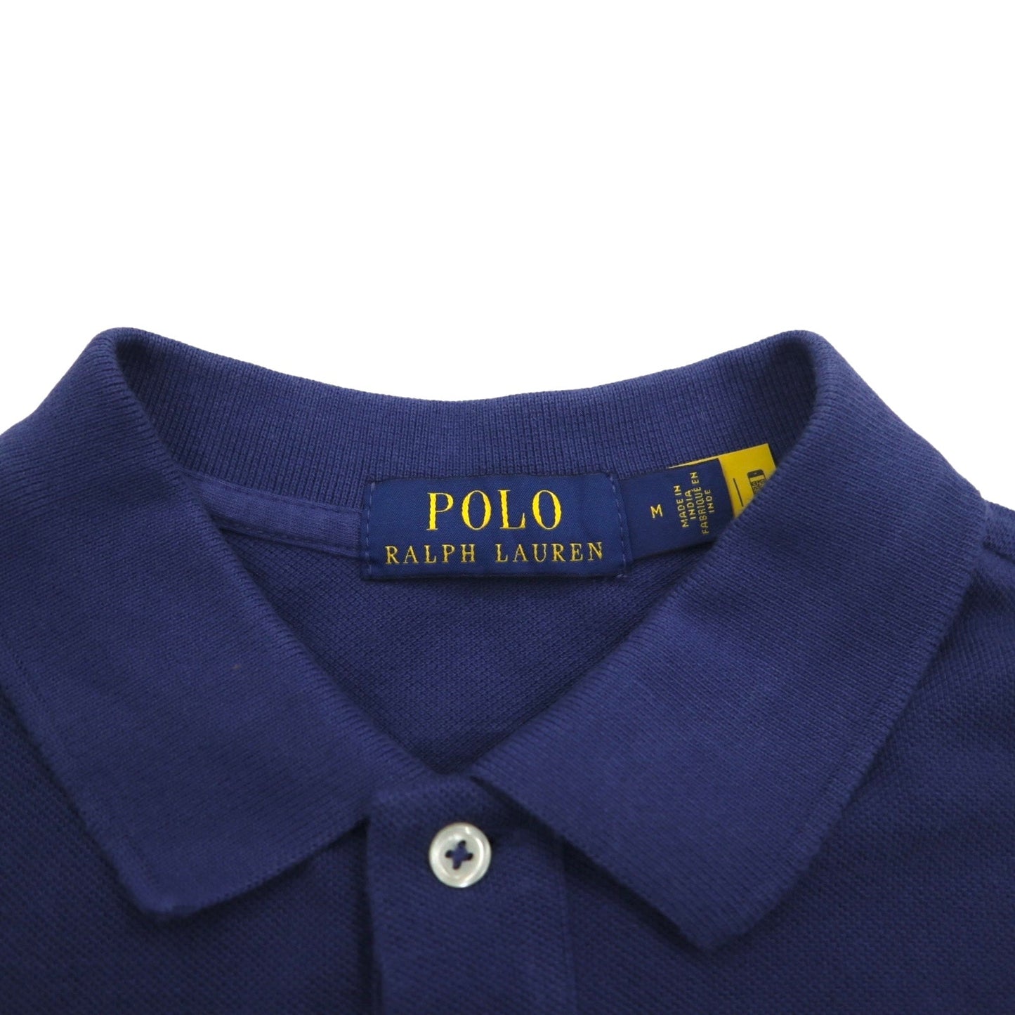 POLO RALPH LAUREN ボーダー ポロシャツ M ネイビー コットン 鹿の子 スモールポニー刺繍