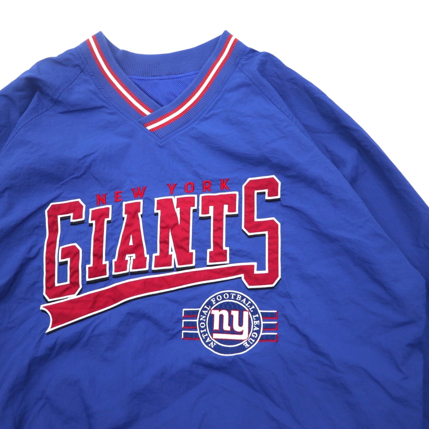 NFL リブライン ピステ プルオーバー ナイロンジャケット XL ブルー ナイロン NEW YORK GIANTS