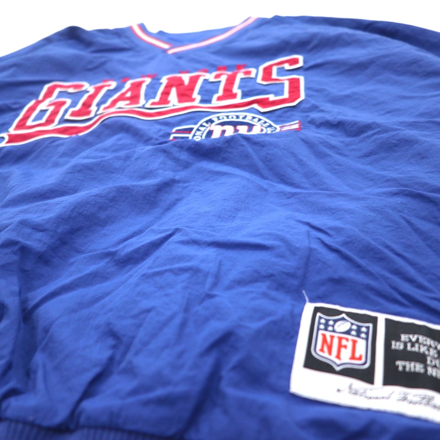 NFL リブライン ピステ プルオーバー ナイロンジャケット XL ブルー ナイロン NEW YORK GIANTS