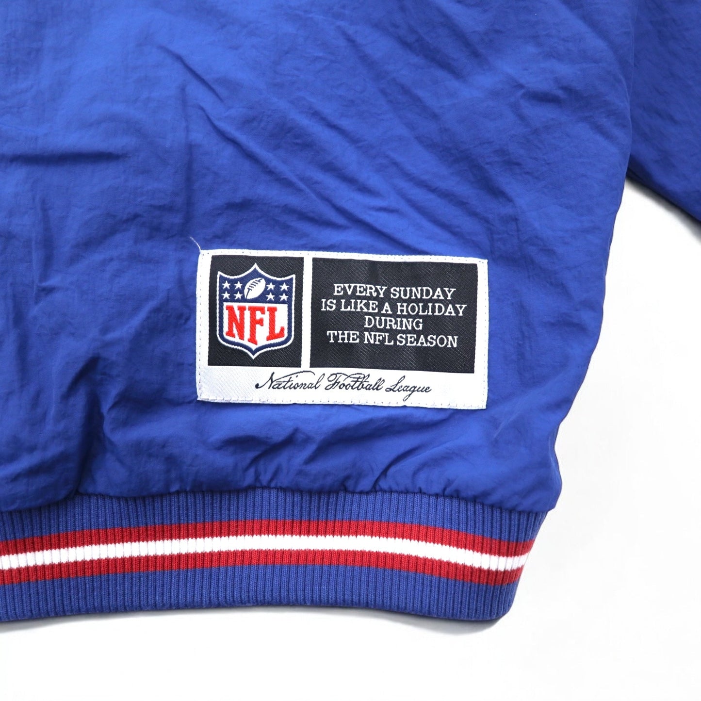 NFL リブライン ピステ プルオーバー ナイロンジャケット XL ブルー ナイロン NEW YORK GIANTS