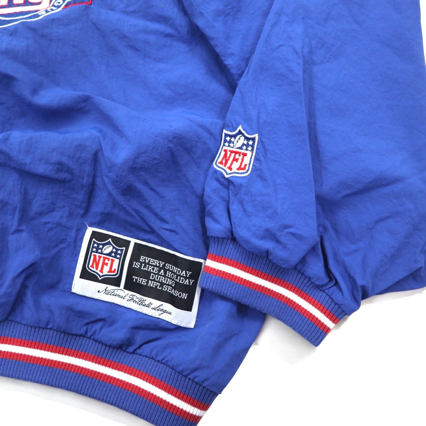 NFL リブライン ピステ プルオーバー ナイロンジャケット XL ブルー ナイロン NEW YORK GIANTS