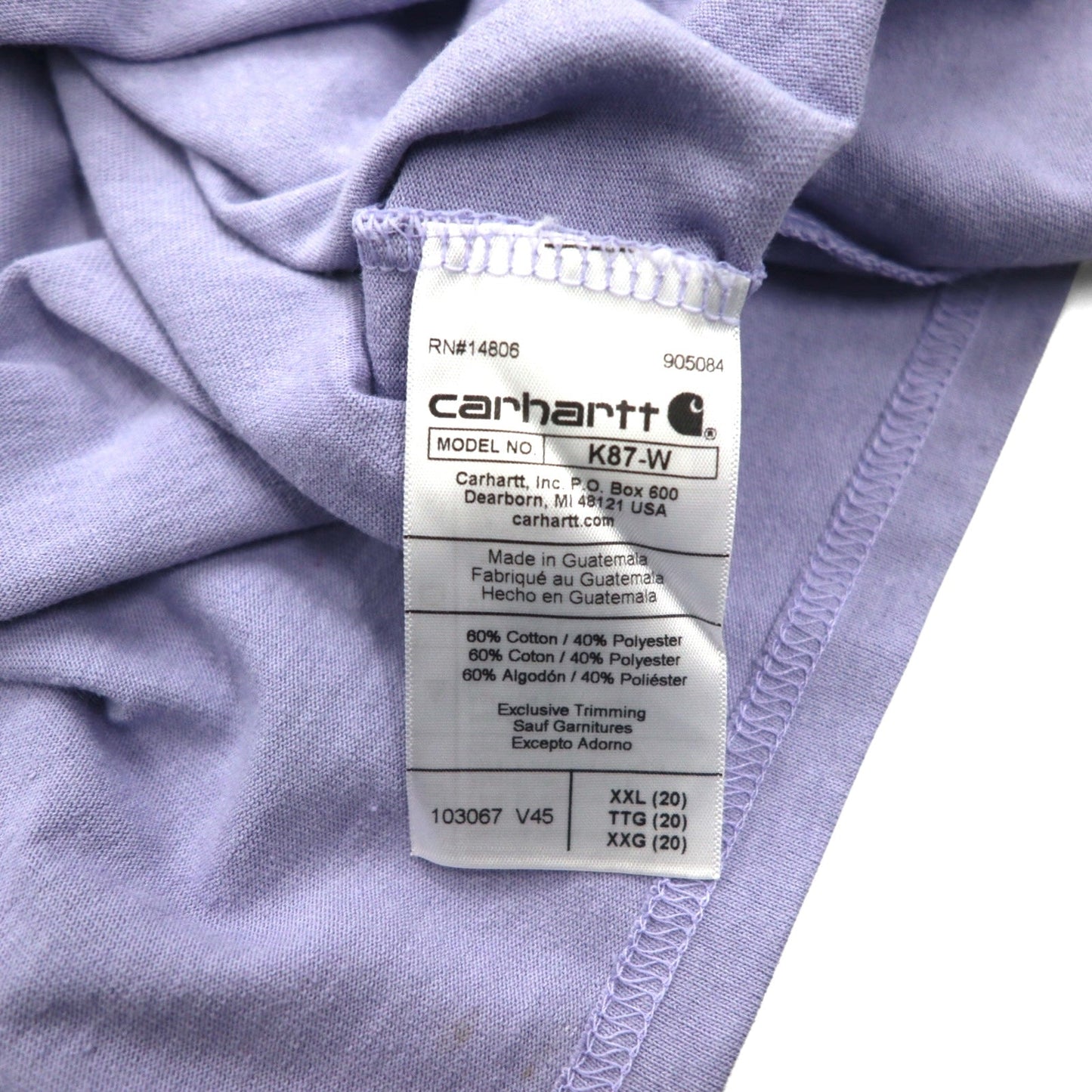 carhartt ルーズフィット ポケット Tシャツ ポケTee 2XL LOOSE FIT パープル コットン