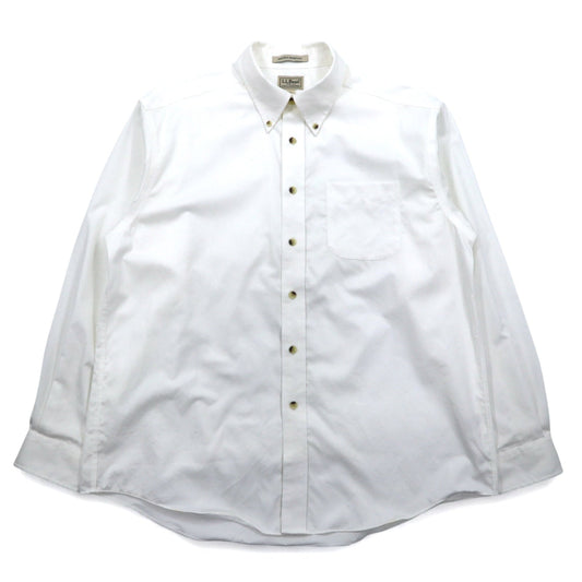 L.L.Bean オックスフォード ボタンダウンシャツ L ホワイト コットン WRINKLE RESISTANT 防シワ加工 スリランカ製