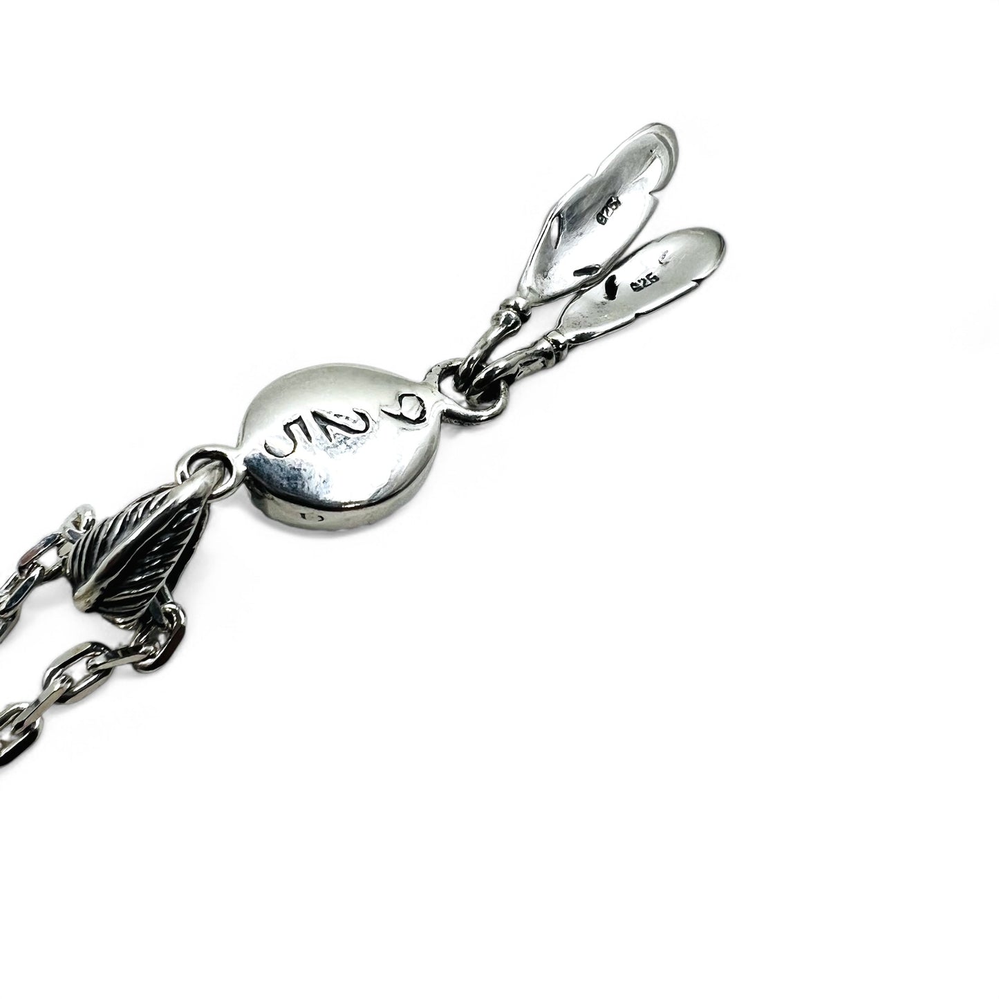 Indian Jewelry Turquoise Silver Necklace ナバホ族 インディアンジュエリー ネックレス フェザー ターコイズ シルバー 925