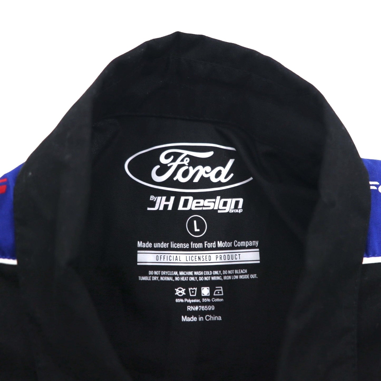 Ford by JEFF HAMILTON 半袖 レーシングシャツ L ブラック スナップボタン 両面プリント