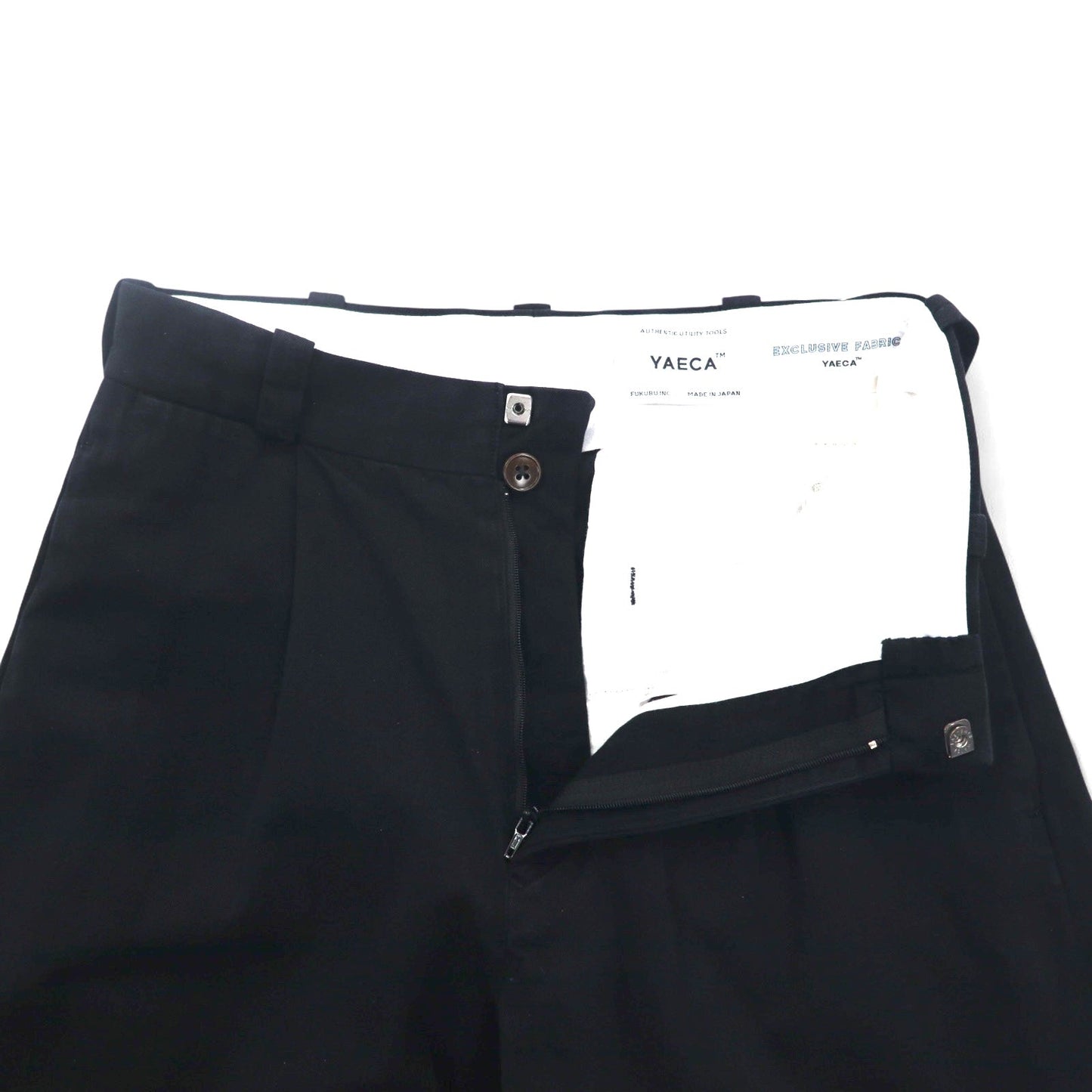 YAECA チノ タック テーパードパンツ L ブラック ワイド 15658 日本製