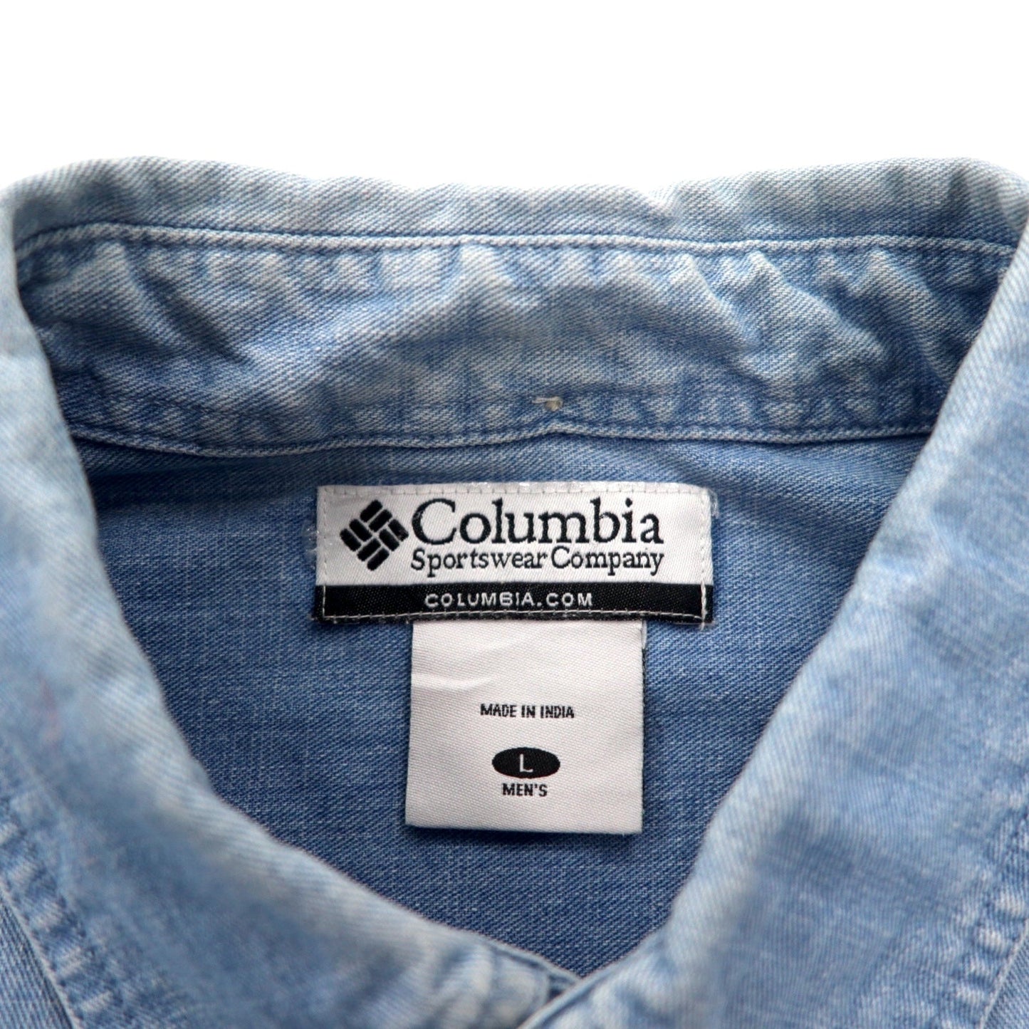 Columbia アイスウォッシュ デニム ボタンダウンシャツ L インディゴ ブルー コットン