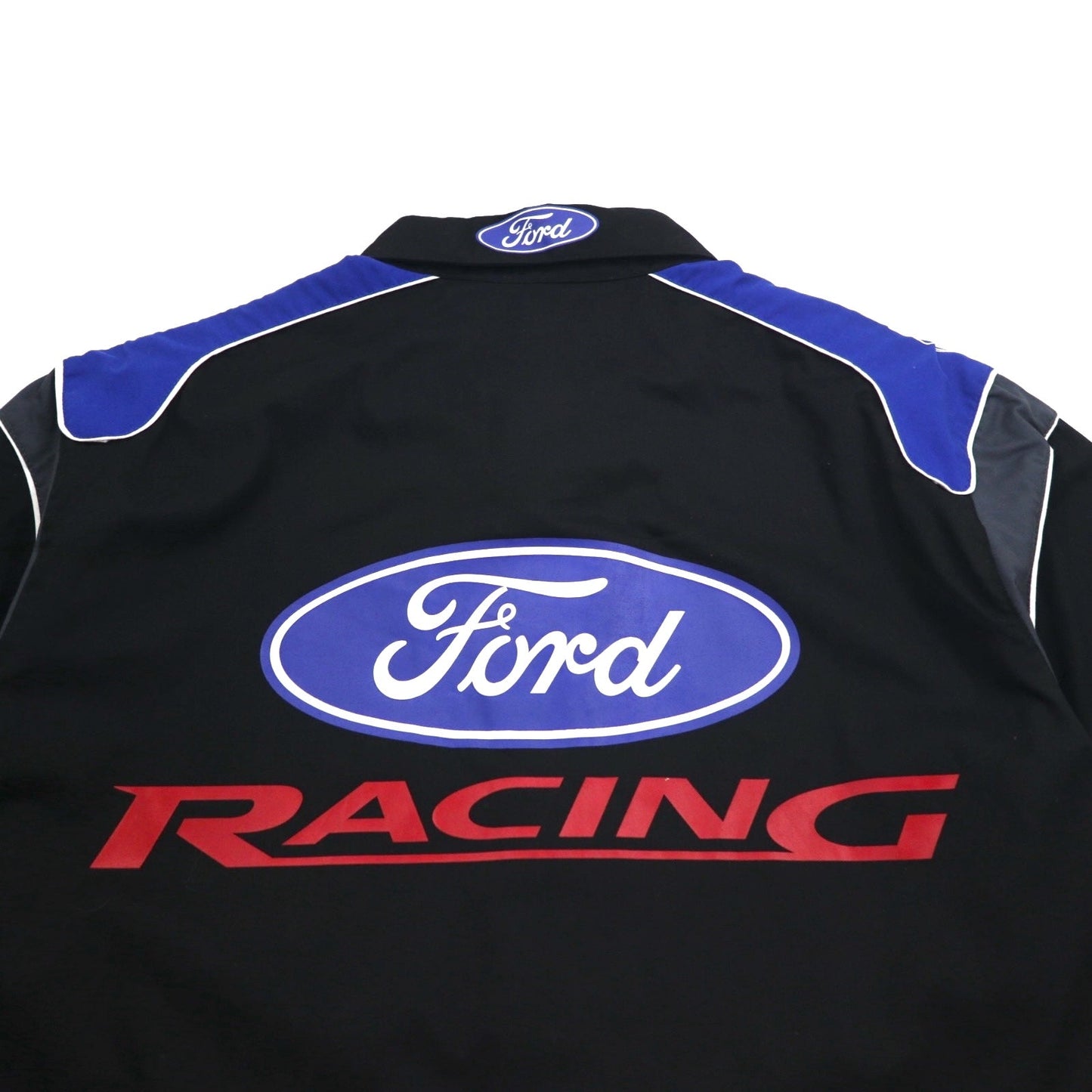 Ford by JEFF HAMILTON 半袖 レーシングシャツ L ブラック スナップボタン 両面プリント