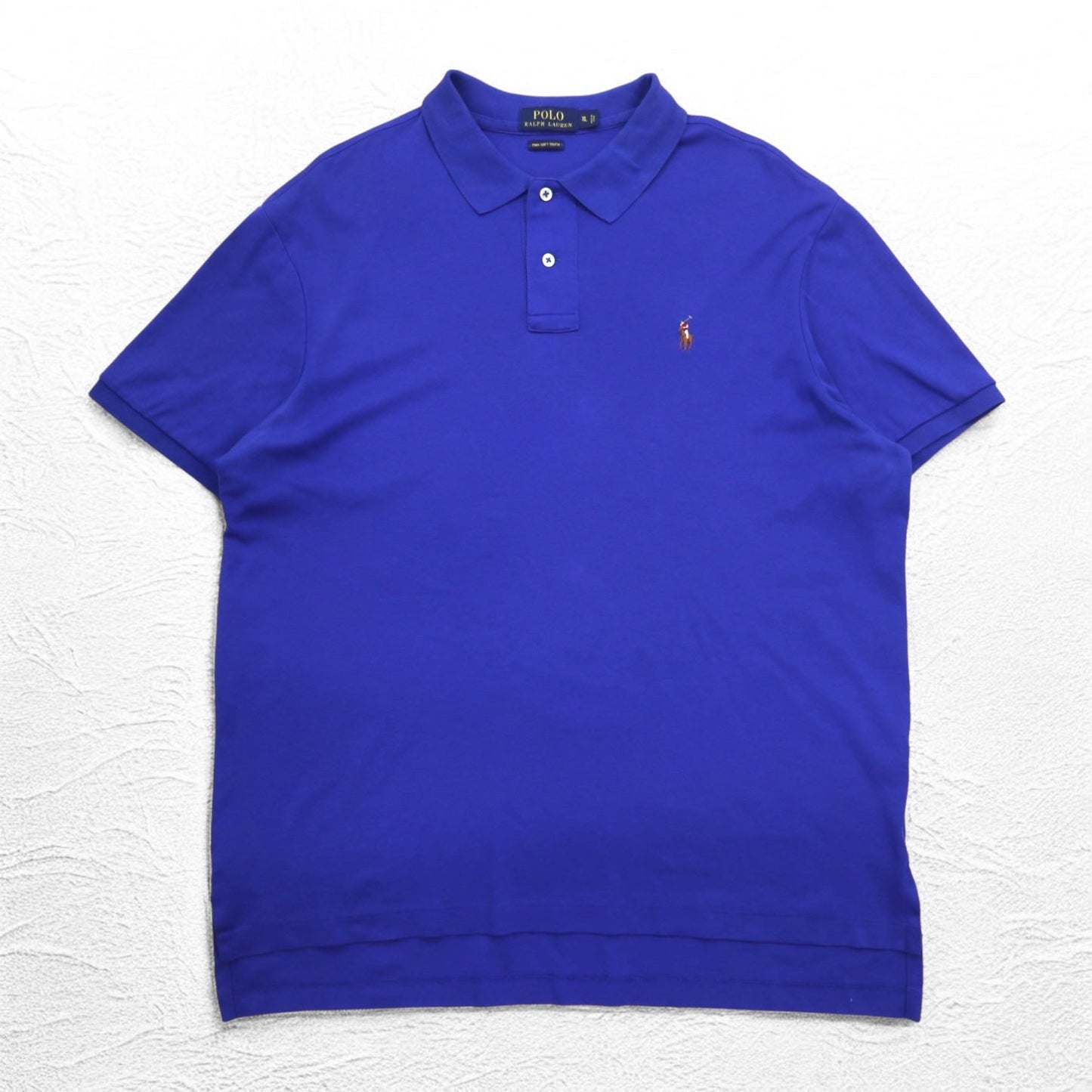 POLO RALPH LAUREN ピマ ソフトタッチ ポロシャツ XL ブルー コットン スモールポニー刺繍