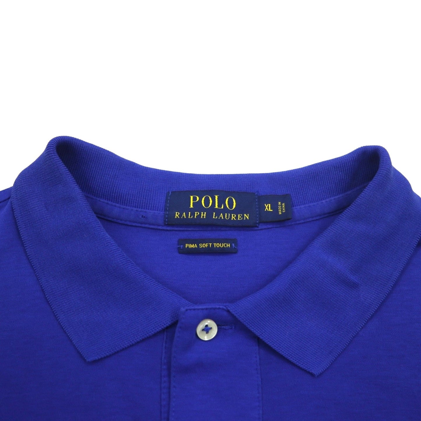 POLO RALPH LAUREN ピマ ソフトタッチ ポロシャツ XL ブルー コットン スモールポニー刺繍