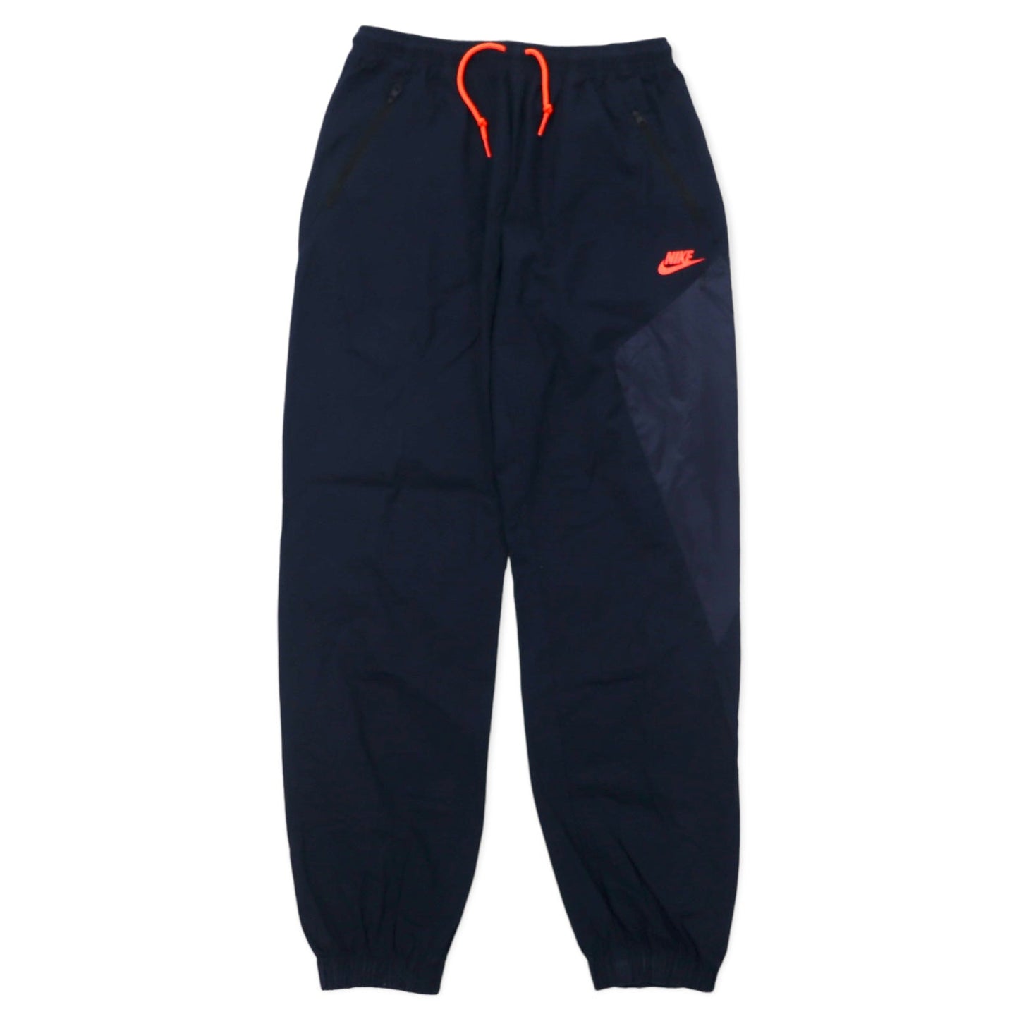 NIKE トラックパンツ L ネイビー コットン ナイロン 異素材切り替え スウォッシュロゴ 614609-476