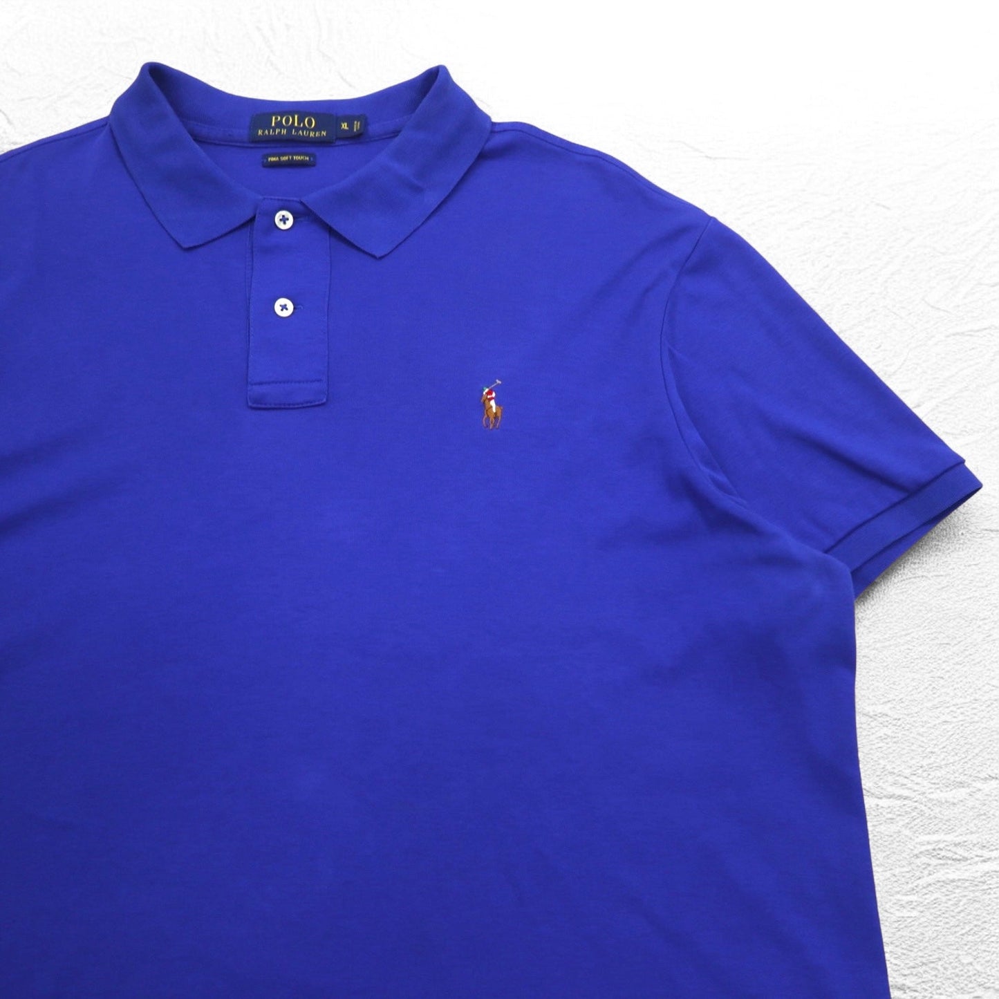 POLO RALPH LAUREN ピマ ソフトタッチ ポロシャツ XL ブルー コットン スモールポニー刺繍