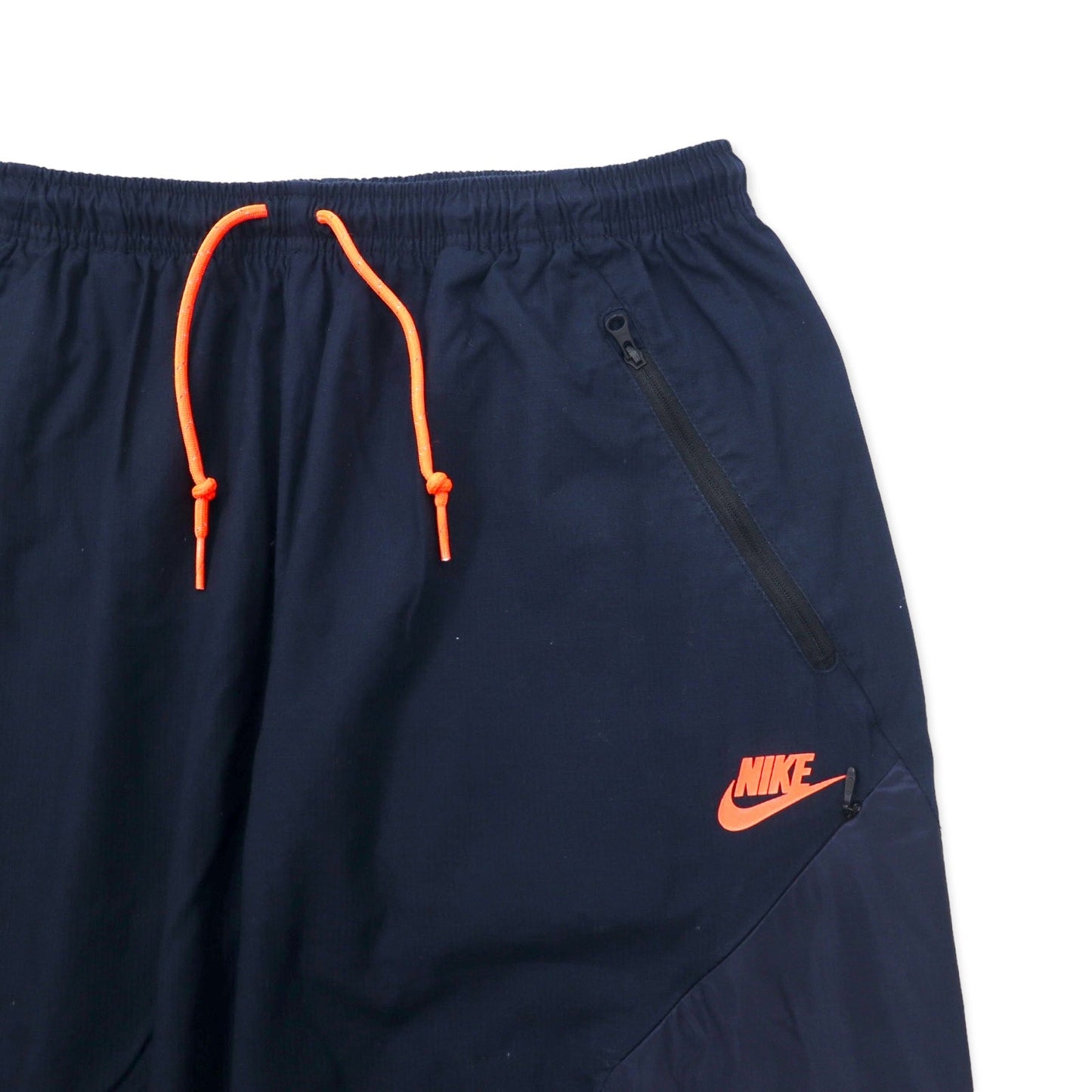 NIKE トラックパンツ L ネイビー コットン ナイロン 異素材切り替え スウォッシュロゴ 614609-476