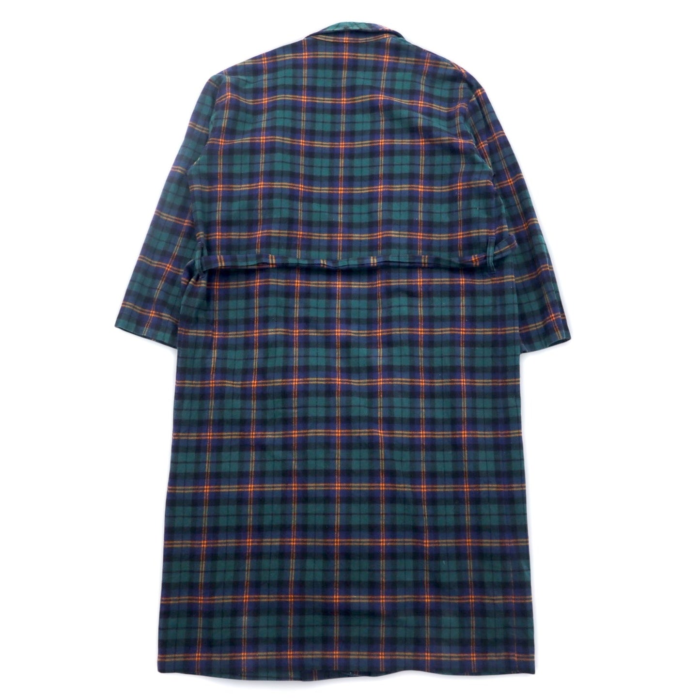 PENDLETON タータンチェック ガウンコート ローブ S ネイビー ブラックウォッチ ベルト付き 8475-3348
