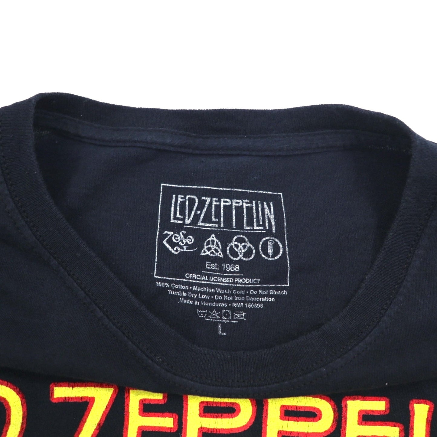 LED ZEPPELIN レッドツェッペリン オフィシャル ロック ツアー バンド Tシャツ バンT L ブラック コットン U.S.TOUR 1975