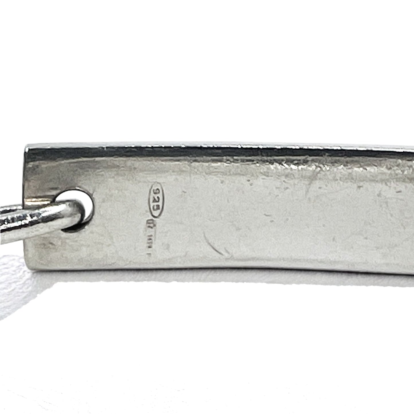 GUCCI イタリア製 オールドグッチ リンクチェーン ブレスレット シルバー 925 ロゴプレート ID