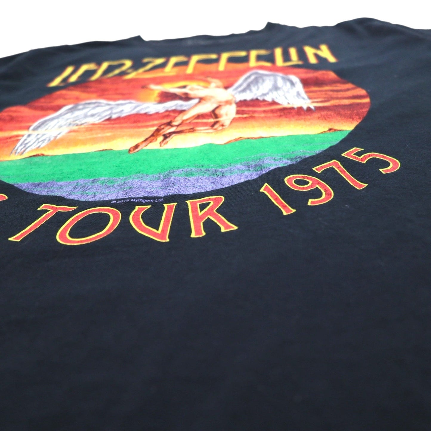 LED ZEPPELIN レッドツェッペリン オフィシャル ロック ツアー バンド Tシャツ バンT L ブラック コットン U.S.TOUR 1975