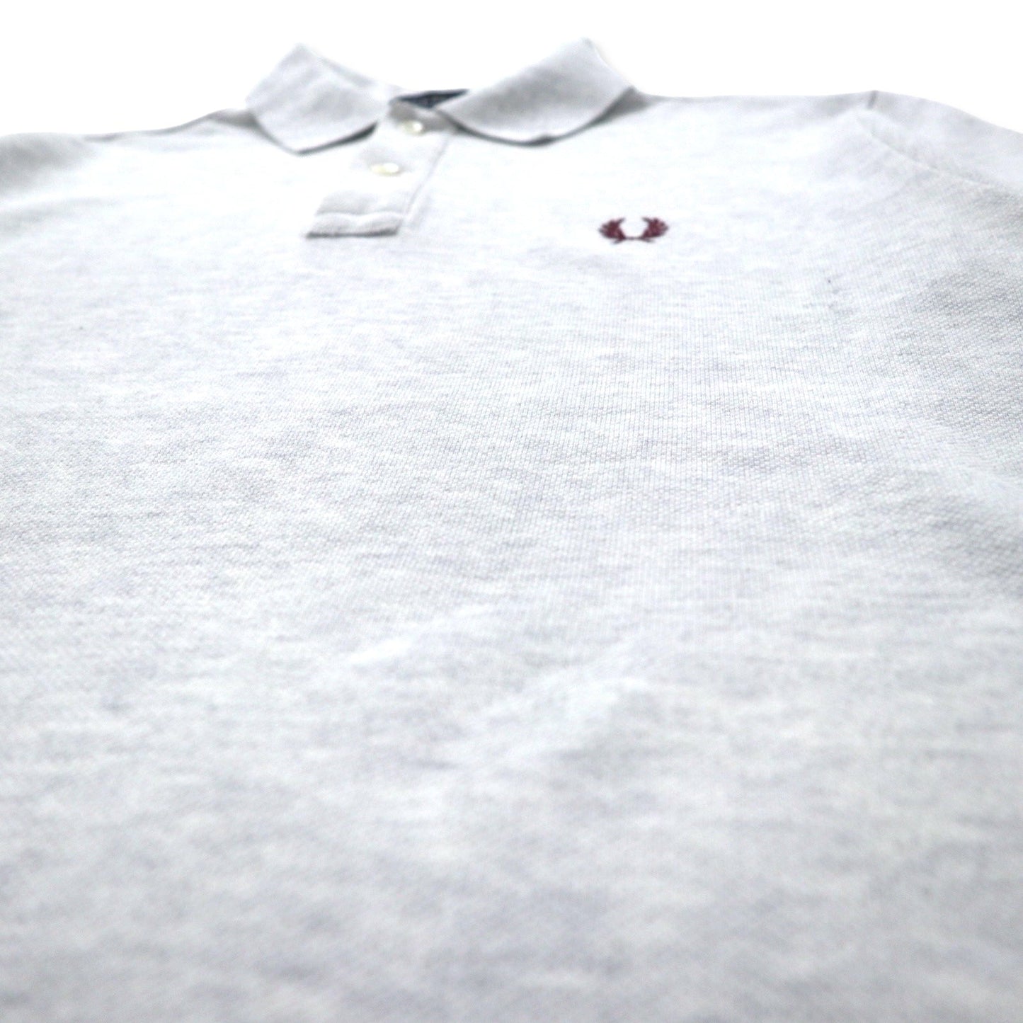 FRED PERRY ポロシャツ M グレー コットン ワンポイントロゴ 日本製