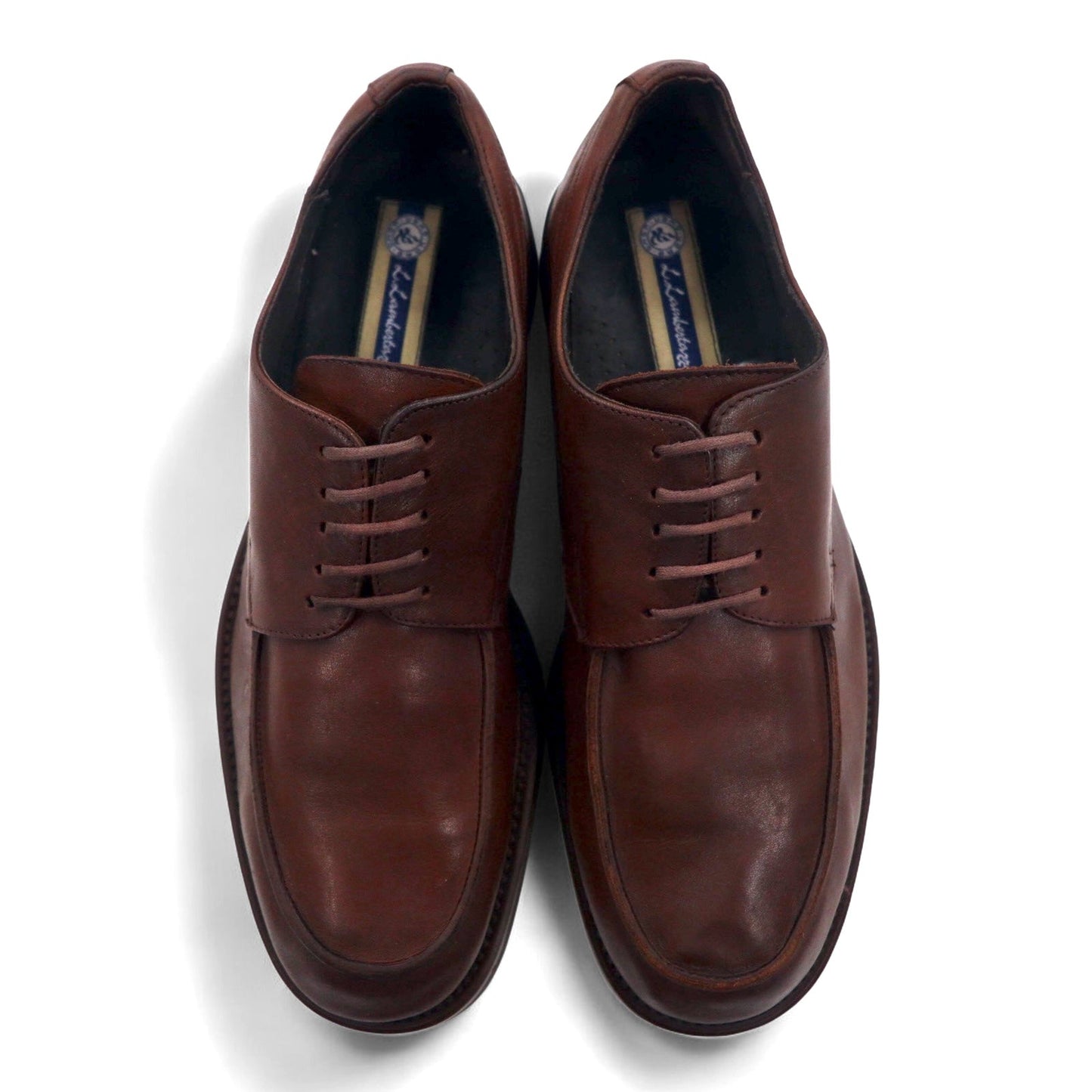 L.Lambetazzi イタリア製 Uチップ ダービーシューズ ドレスシューズ 27cm ブラウン レザー 外羽根