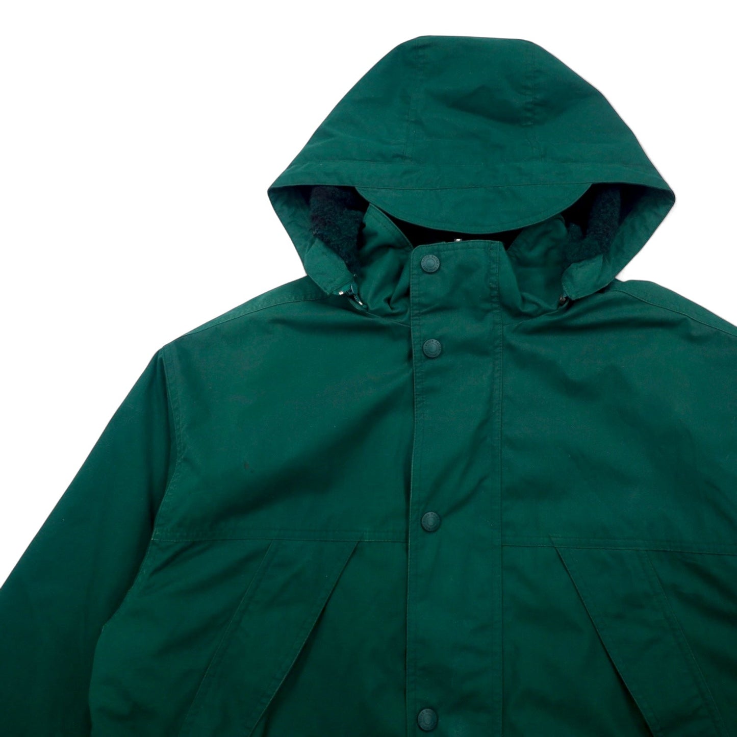 Eddie Bauer 90年代 65/35クロス マウンテンパーカー L グリーン ポリエステル コットン フリースライナー ドローコード ダブルジップ