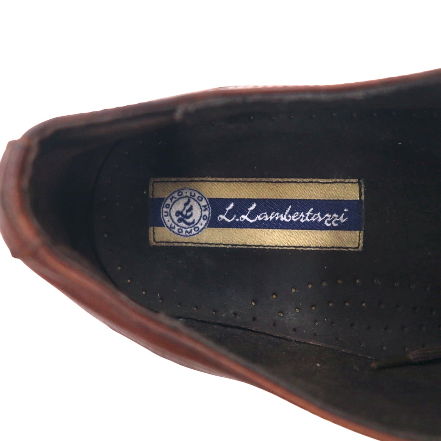 L.Lambetazzi イタリア製 Uチップ ダービーシューズ ドレスシューズ 27cm ブラウン レザー 外羽根