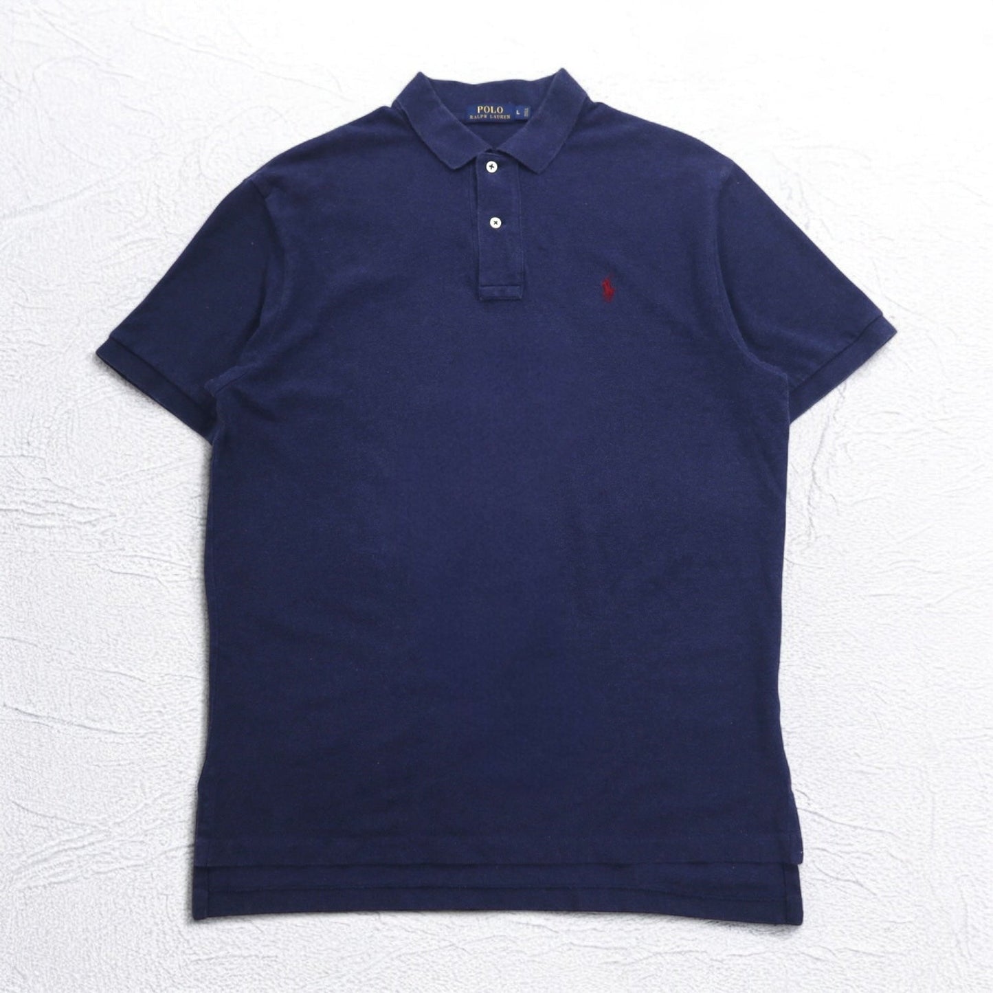 POLO RALPH LAUREN ポロシャツ L ネイビー コットン 鹿の子 スモールポニー刺繍
