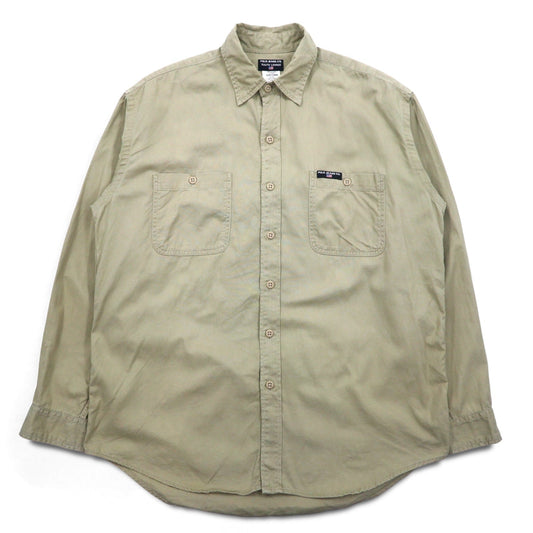 POLO JEANS CO. RALPH LAUREN 90年代 シグネチャー ツイル ワークシャツ L ベージュ 胸ポケット