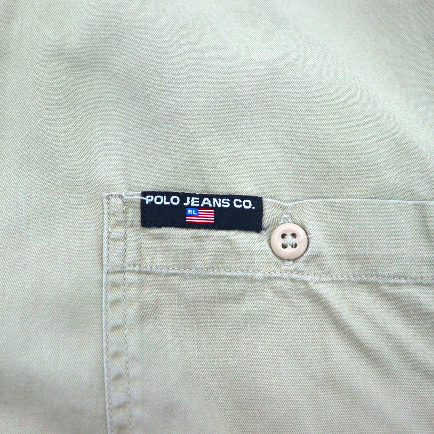 POLO JEANS CO. RALPH LAUREN 90年代 シグネチャー ツイル ワークシャツ L ベージュ 胸ポケット