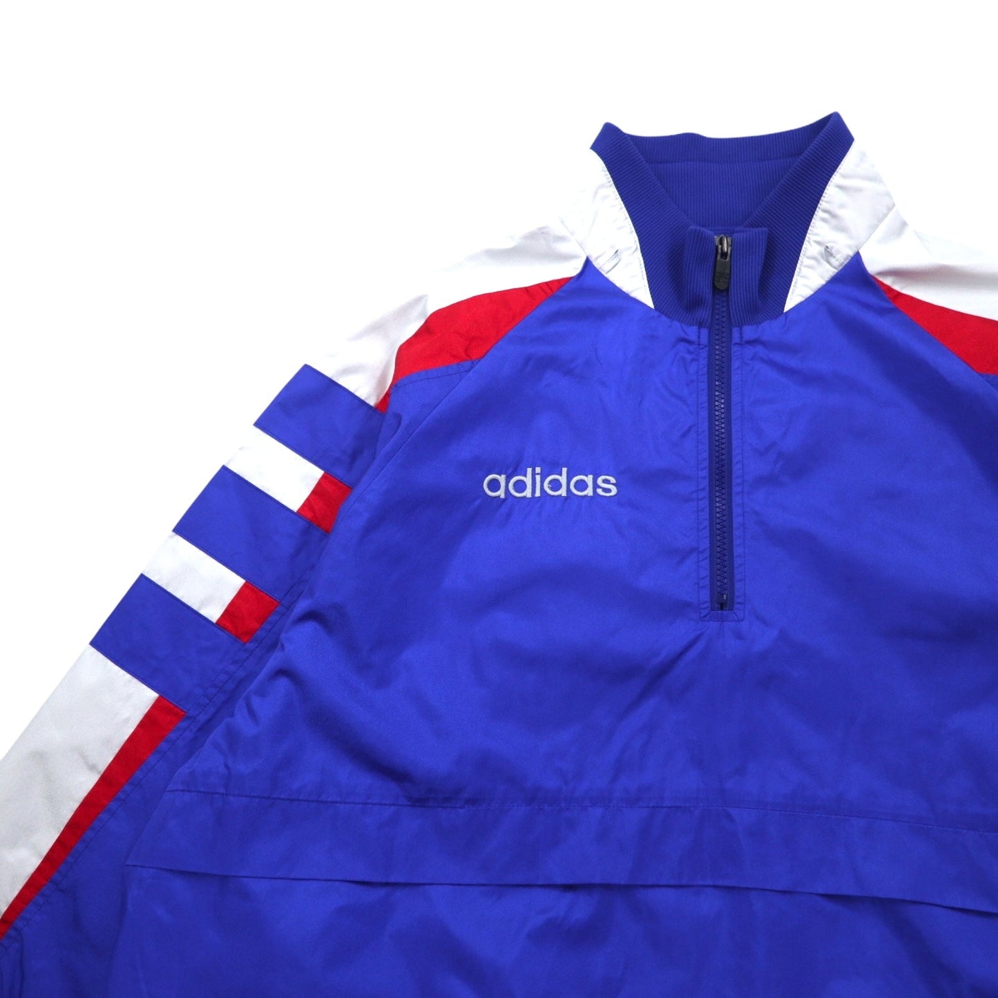 adidas 90年代 デサント社製 ハーフジップ アノラック トラックジャケット ジャージ XL ブルー