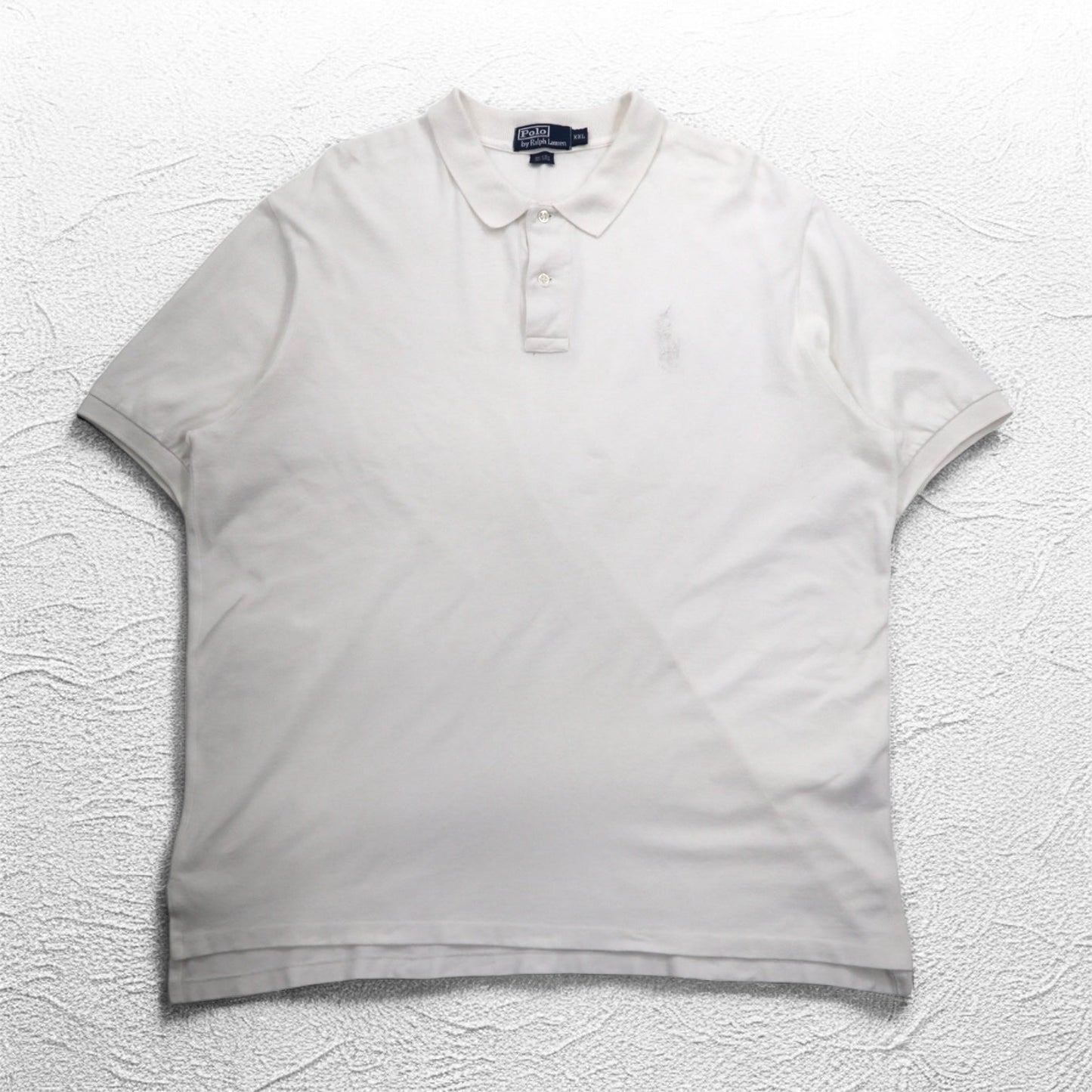 Polo by Ralph Lauren 90年代 ポロシャツ 2XL ビッグサイズ ホワイト 鹿の子 ポニー刺繍