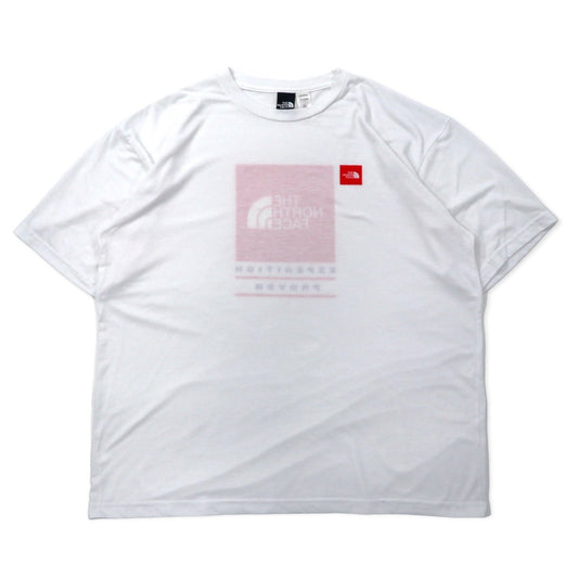 THE NORTH FACE USA製 ボックスロゴ プリント Tシャツ XL ホワイト ポリエステル ビッグサイズ