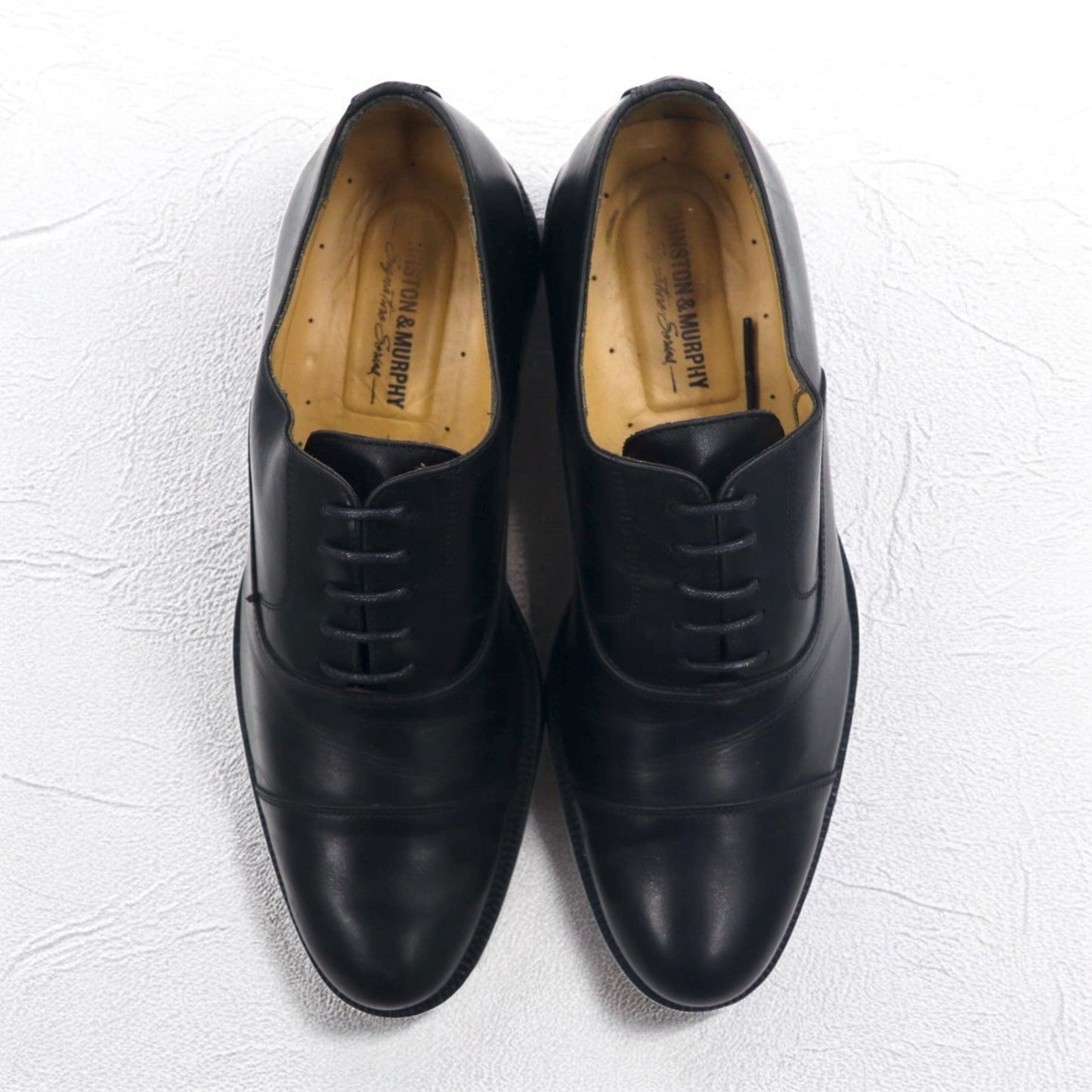 JOHNSTON & MURPHY イタリア製 Signaure Series ストレートチップ ドレスシューズ 27cm ブラック レザー 137 15 4643