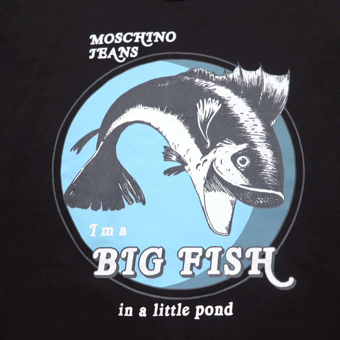 MOSCHINO JEANS ロングスリーブTシャツ ロンT XL ブラック BIG FISH プリント