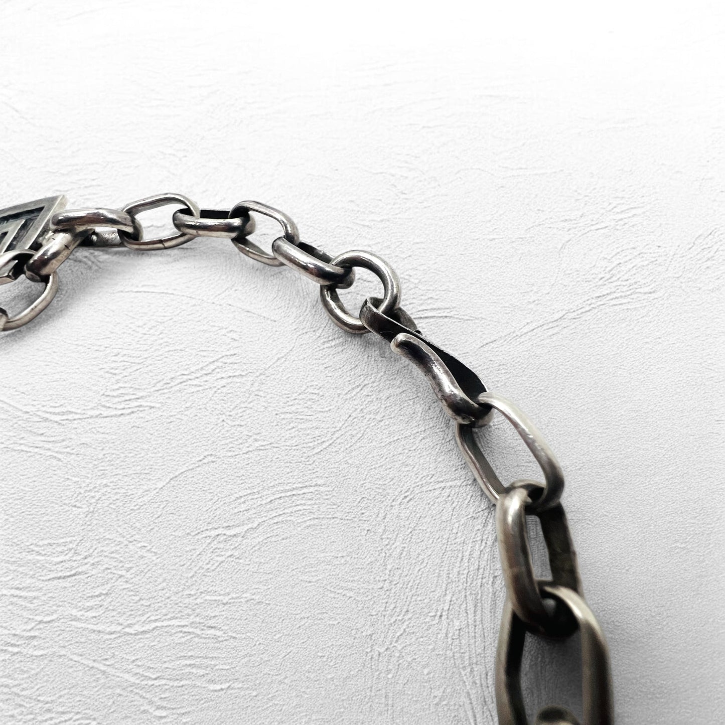 NAVAJO インディアンジュエリー Timothy Lee ブレスレットナバホ族 シルバー リンク チェーン Sterling スタンプワーク トライバル