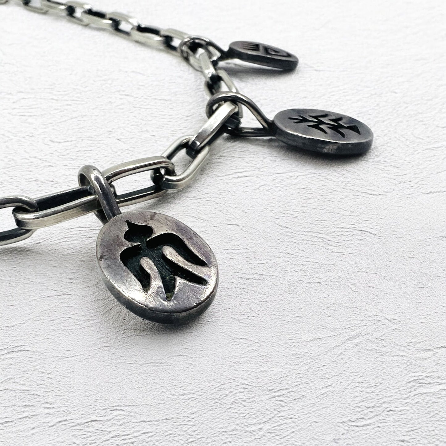 NAVAJO インディアンジュエリー Timothy Lee ネックレス ナバホ族 シルバー リンク チェーン Sterling スタンプワーク トライバル