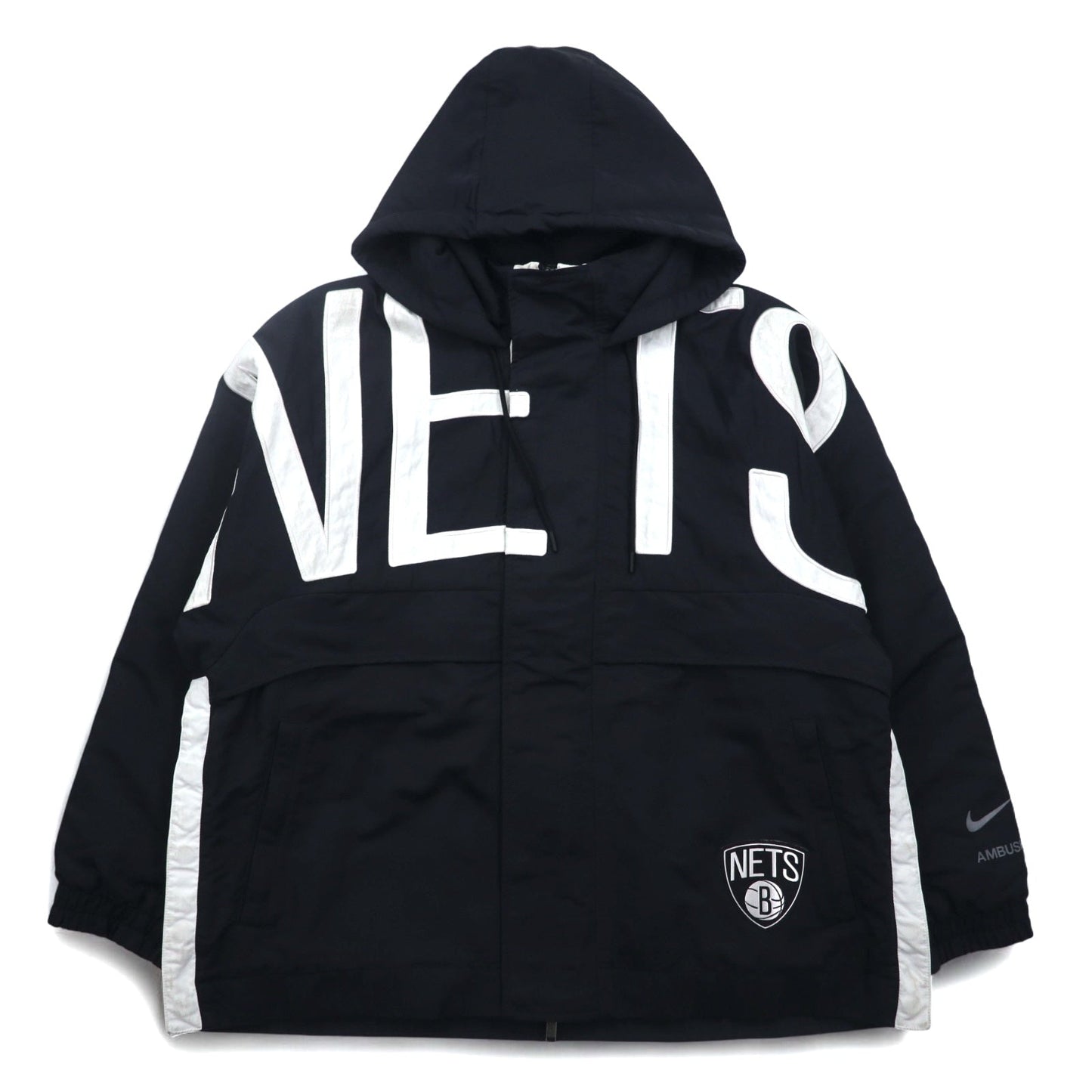 NIKE × AMBUSH ジップアップジャケット NBA COLLECTION NETS JACKET XL ブラック ブルックリン ネッツ