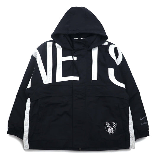 NIKE × AMBUSH ジップアップジャケット NBA COLLECTION NETS JACKET XL ブラック ブルックリン ネッツ