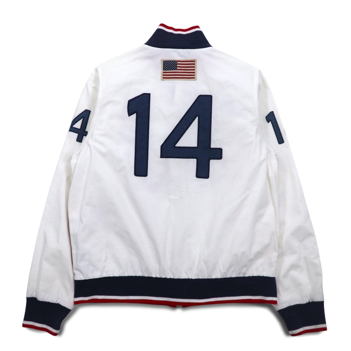 Polo by Ralph Lauren スポーツジャケット M ホワイト トリコロール TALONジップ USA ナンバリング