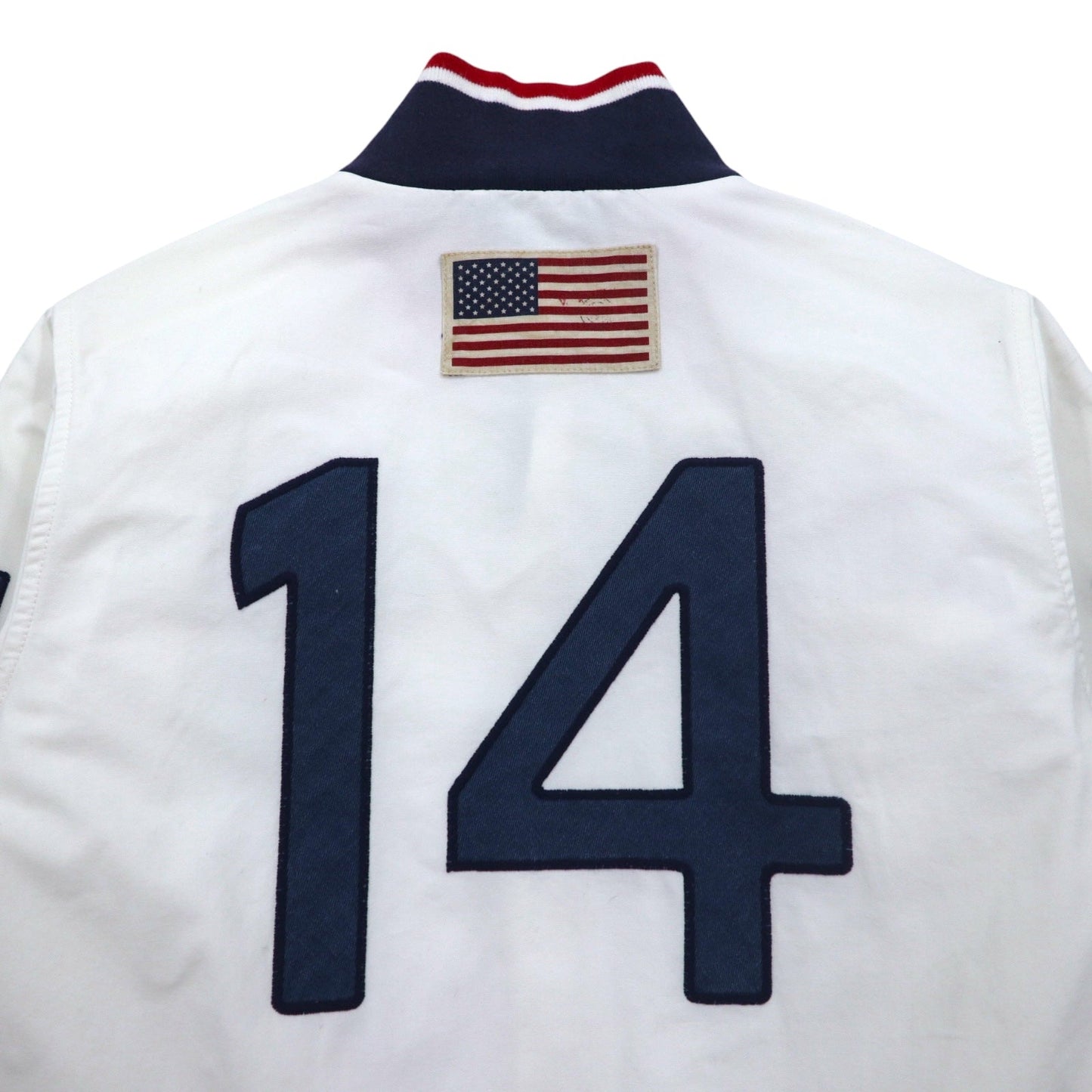 Polo by Ralph Lauren スポーツジャケット M ホワイト トリコロール TALONジップ USA ナンバリング