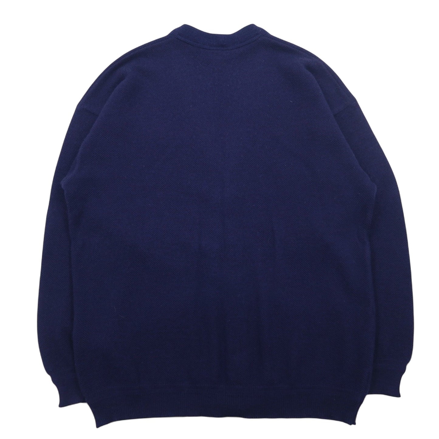 LACOSTE 80年代 ニット カーディガン XL ネイビー ウール ワンポイントロゴ