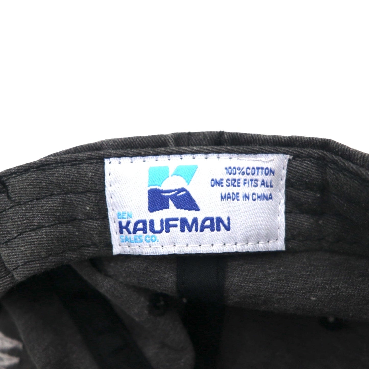 KAUFMAN ヴィンテージ加工 6パネルキャップ ONE グレー コットン OKLAHOMA 刺繍