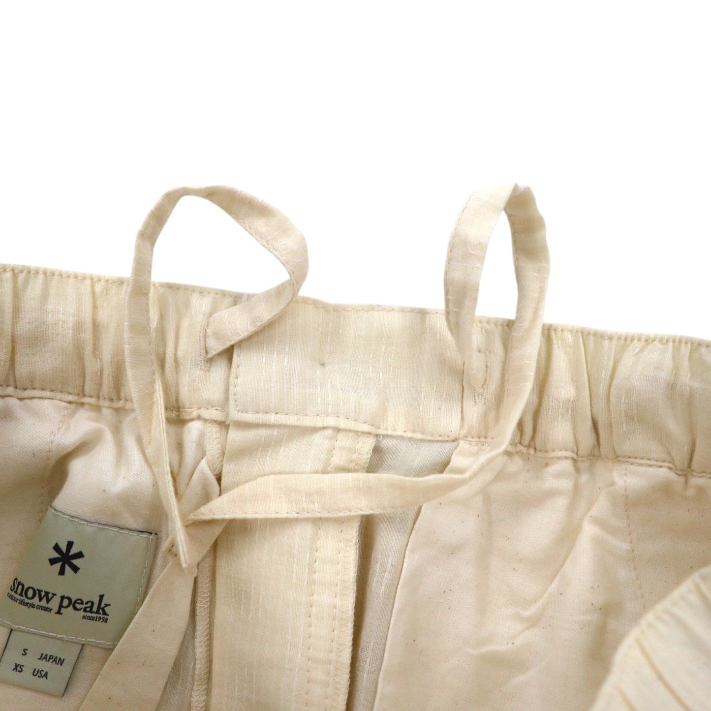 snow peak ドビー 刺し子 野良着パンツ イージーパンツ S アイボリー Dobby Sashiko Noragi Pants PA-16SU303 日本製 未使用品