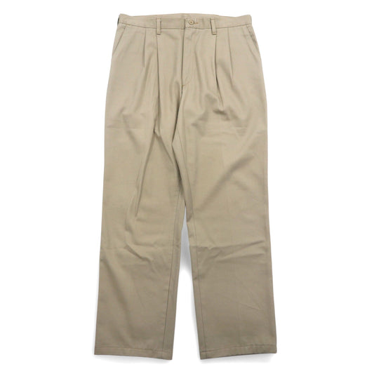 Wrangler Riata タック ワイド チノパンツ L ベージュ コットン 95KH メキシコ製
