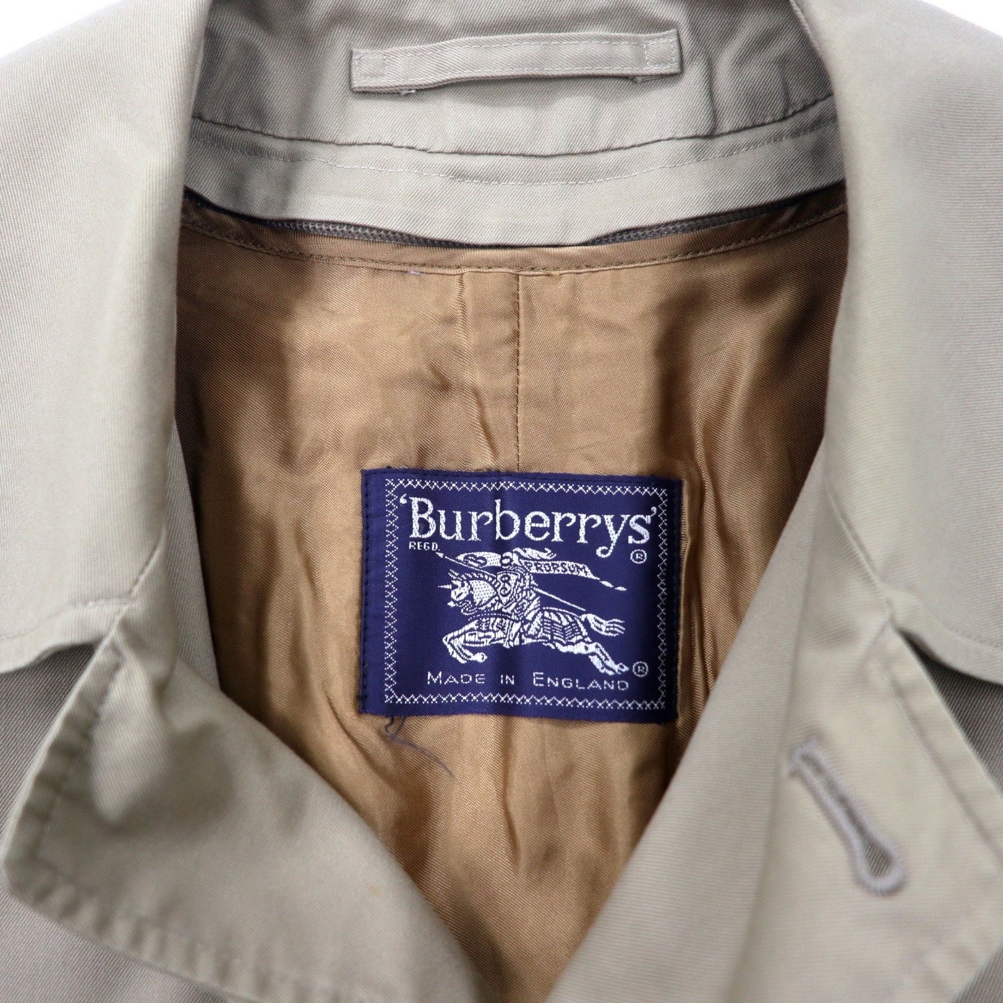 Burberrys イングランド製 オールド バルマカーンコート ステンカラーコート 比翼 XL ベージュ コットン ポリエステル SHEARFORD ノバチェックライナー着脱式