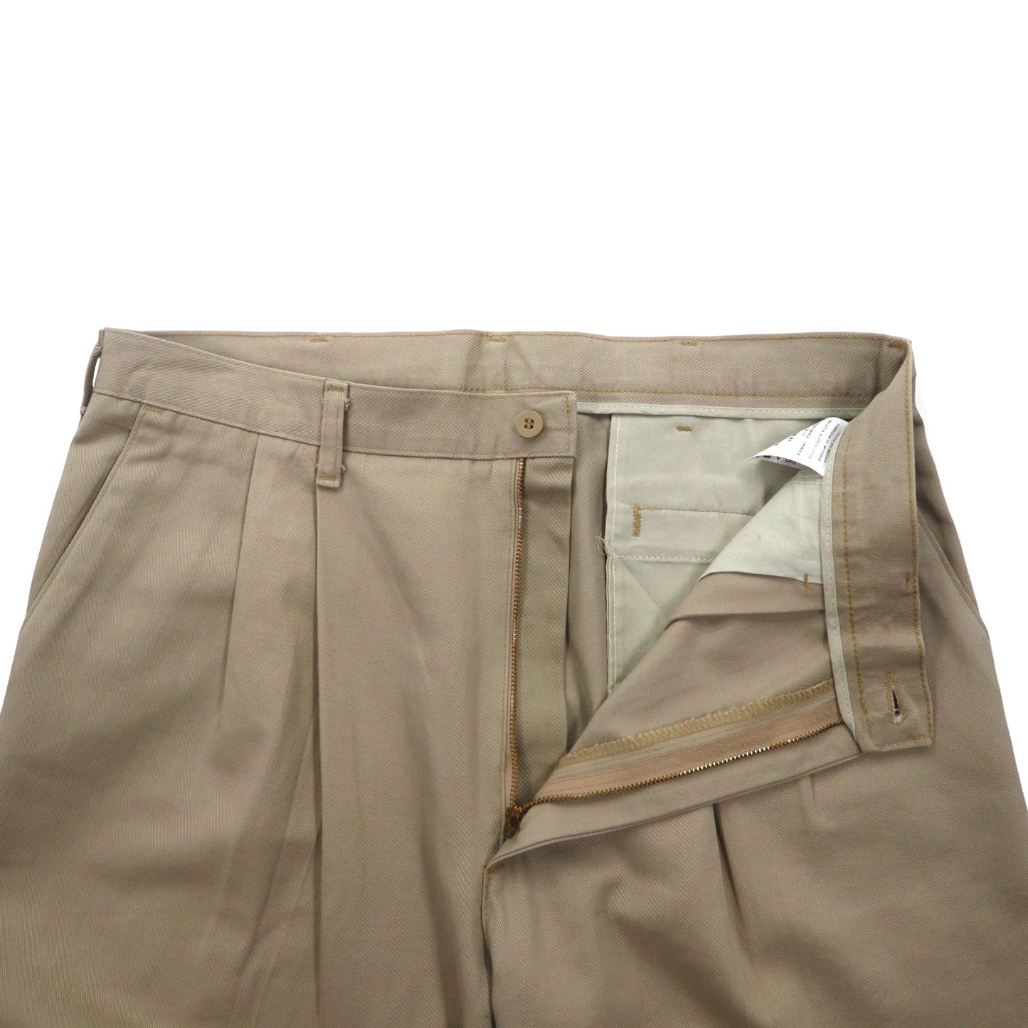 Wrangler Riata タック ワイド チノパンツ L ベージュ コットン 95KH メキシコ製
