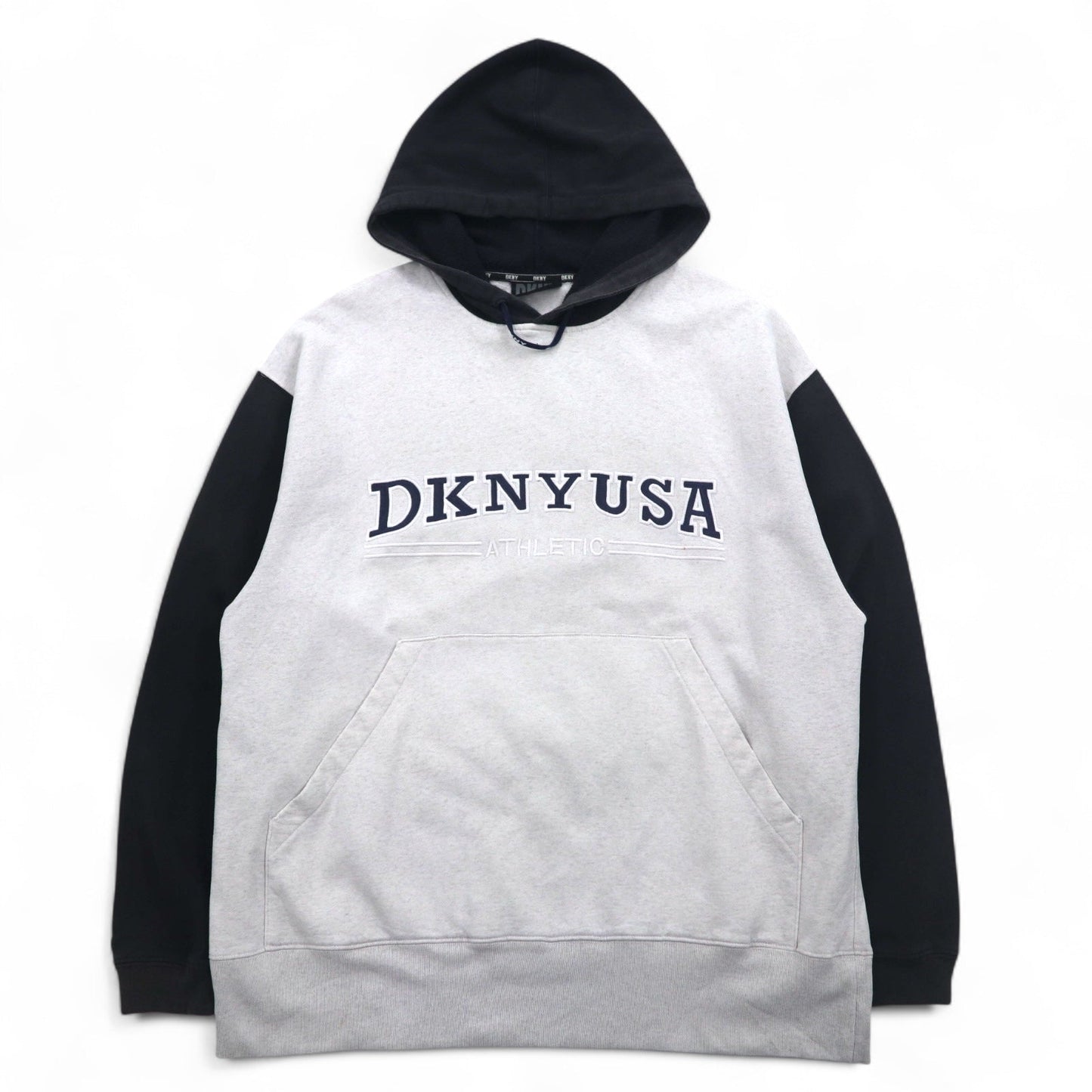 DKNY USA ( Donna Karan New York ) 90年代 プルオーバー パーカー L グレー コットン