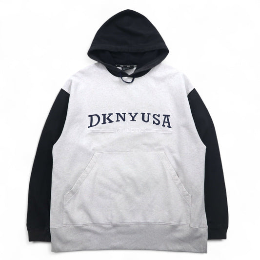 DKNY USA ( Donna Karan New York ) 90年代 プルオーバー パーカー L グレー コットン