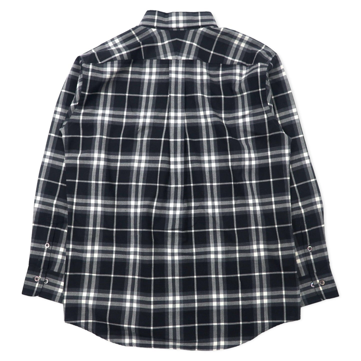 BURBERRY ノバチェック ボタンダウンシャツ L ブラック ラムウール SUPER 100's 日本製