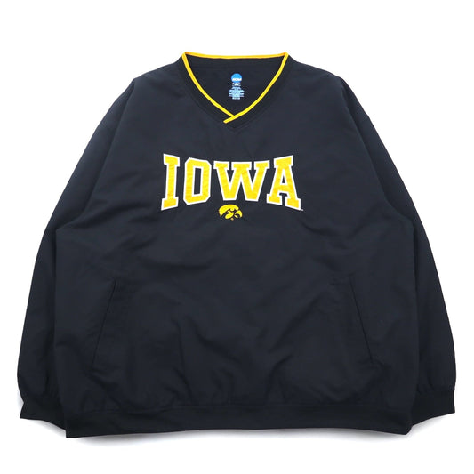 NCAA by KA inc. リブライン ピステ プルオーバー ナイロンジャケット XL ブラック カレッジ IOWA