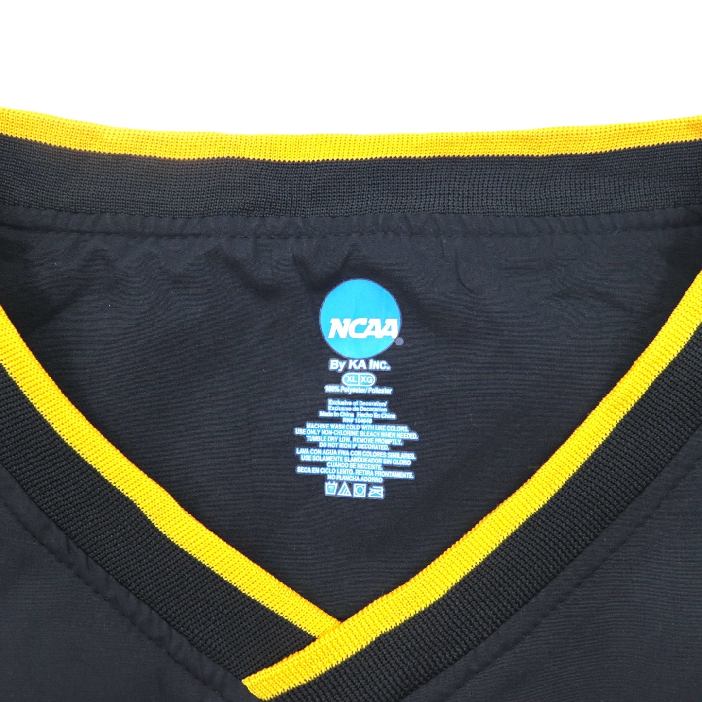 NCAA by KA inc. リブライン ピステ プルオーバー ナイロンジャケット XL ブラック カレッジ IOWA